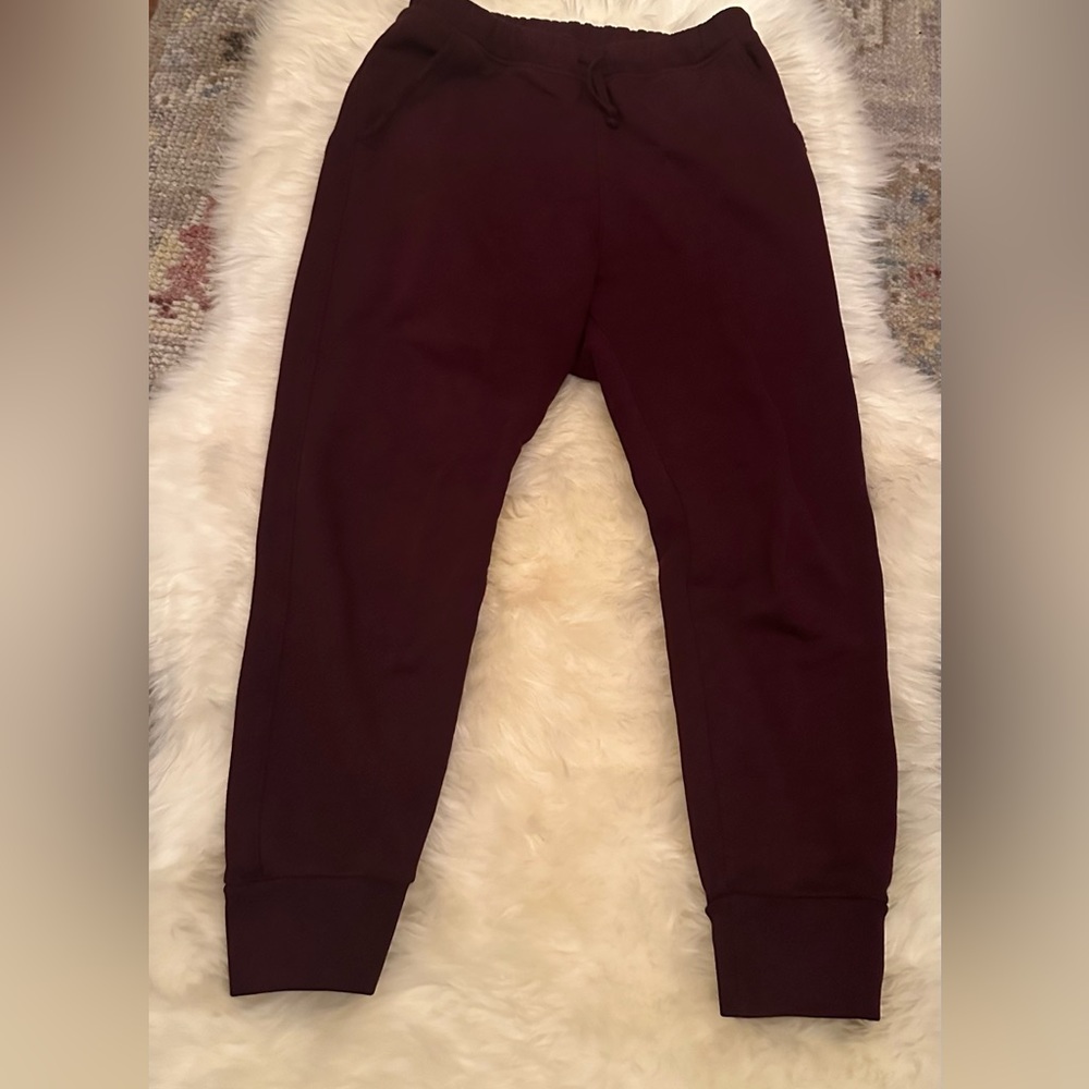 Frank & Eileen Tee Lab Super Crop Sweat Pants, maroon, size Large